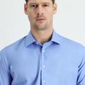  AQUA MAVİSİ  Uzun Kol Slim Fit Dar Kesim Non Iron Klasik Pamuklu Gömlek