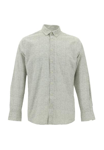 Erkek Giyim - ORTA GRİ XXL Beden Uzun Kol Slim Fit Dar Kesim Pamuk Gömlek