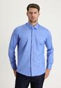  AQUA MAVİSİ  Uzun Kol Slim Fit Dar Kesim Pamuklu Non Iron Saten Klasik Gömlek