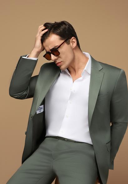 Erkek Giyim - BEYAZ XL Beden Uzun Kol Slim Fit Dar Kesim Non Iron Ütü Gerektirmeyen Pamuklu Düğmeli Yaka Gömlek